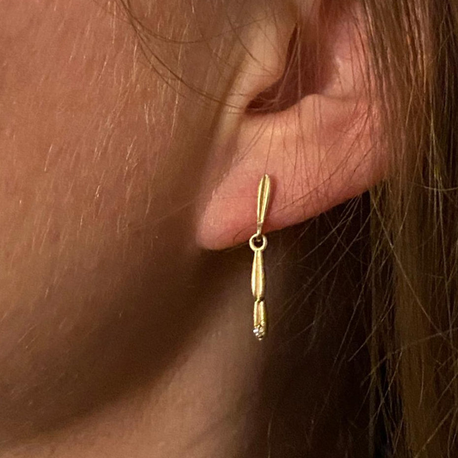 Cow parsley double drop seed earrings