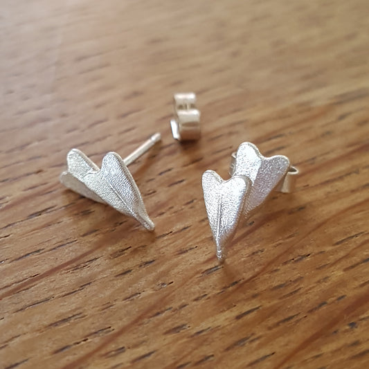 Silver Shepherds Purse double seedpod studs