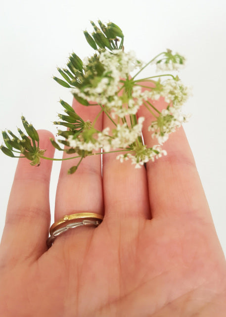 Cow parsley seed ring